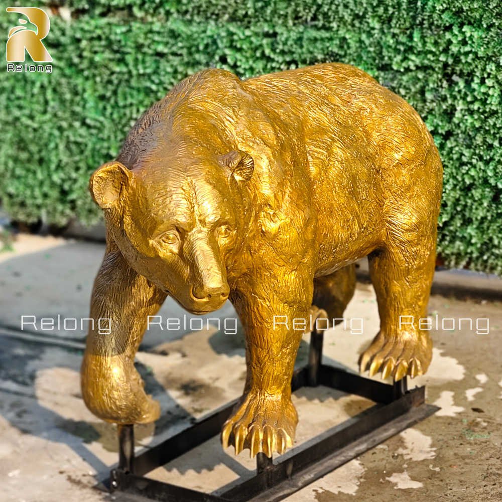 gold bear sculpture