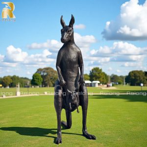 life size bronze kangaroo sculpture