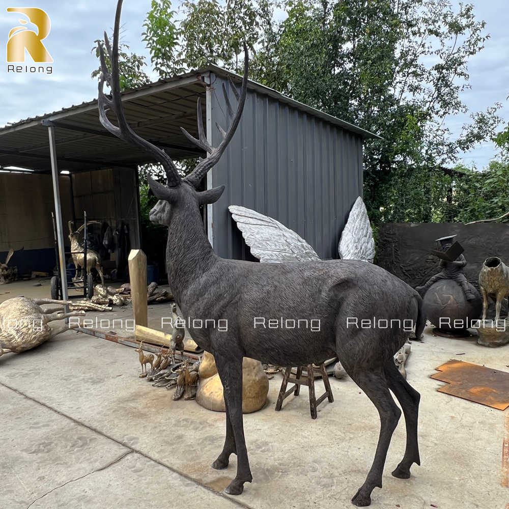 bronze deer sculpture