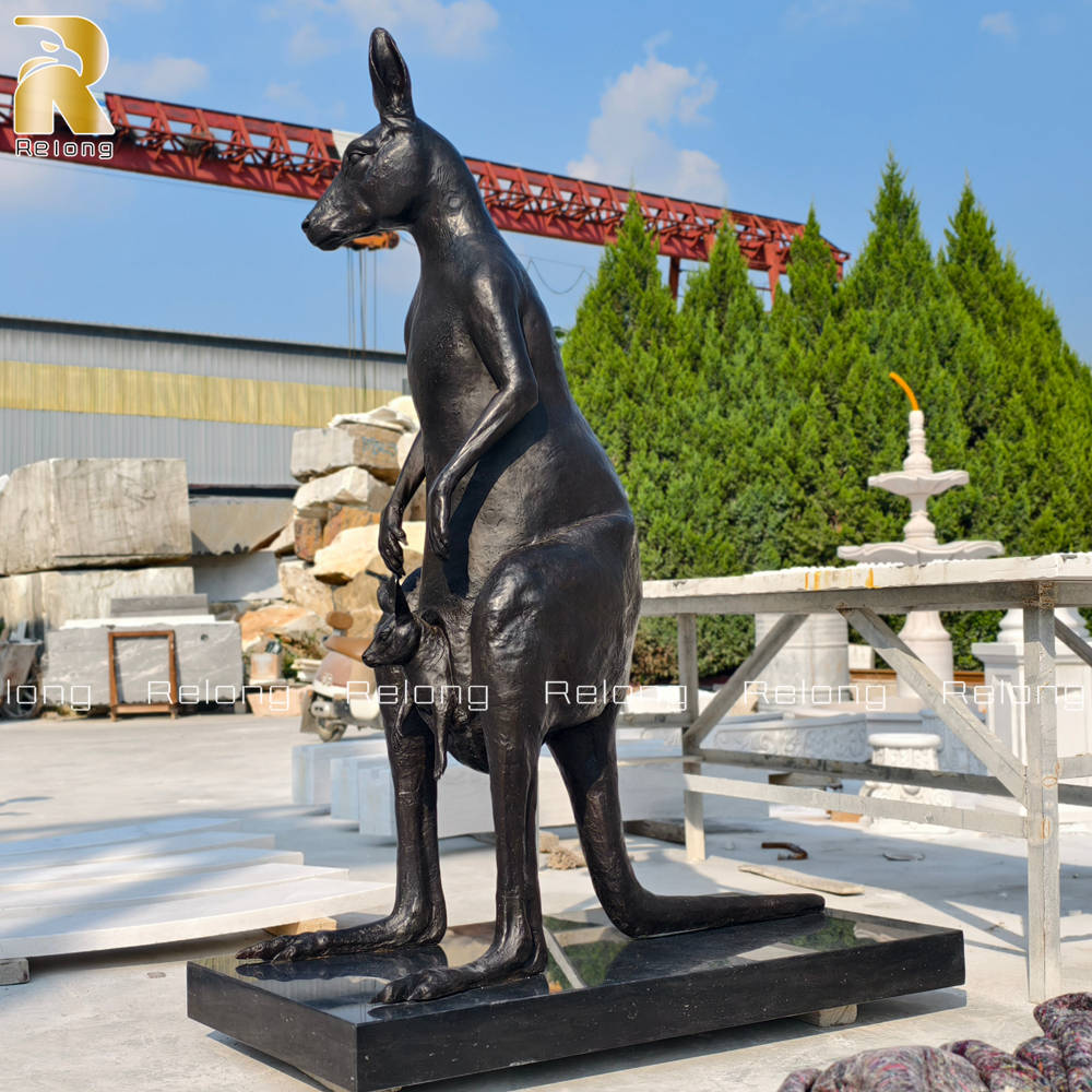 brass kangaroo sculpture