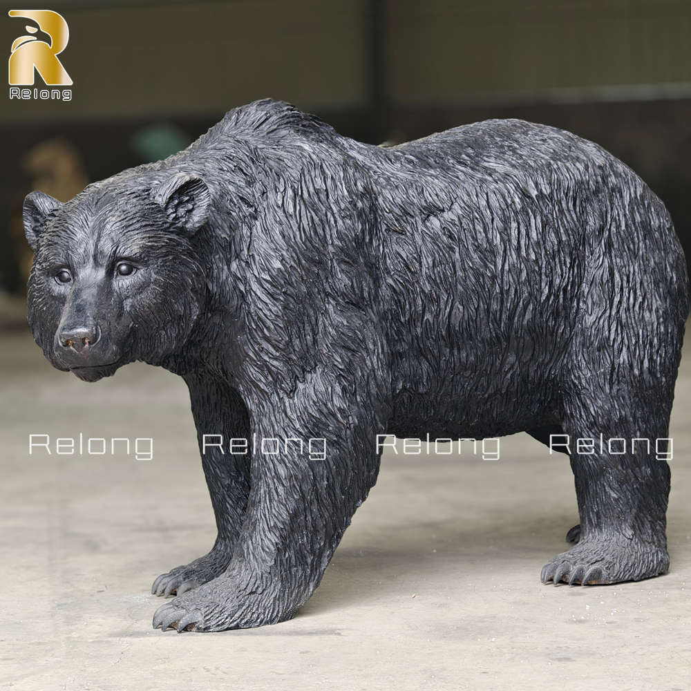 finished brown bear sculpture