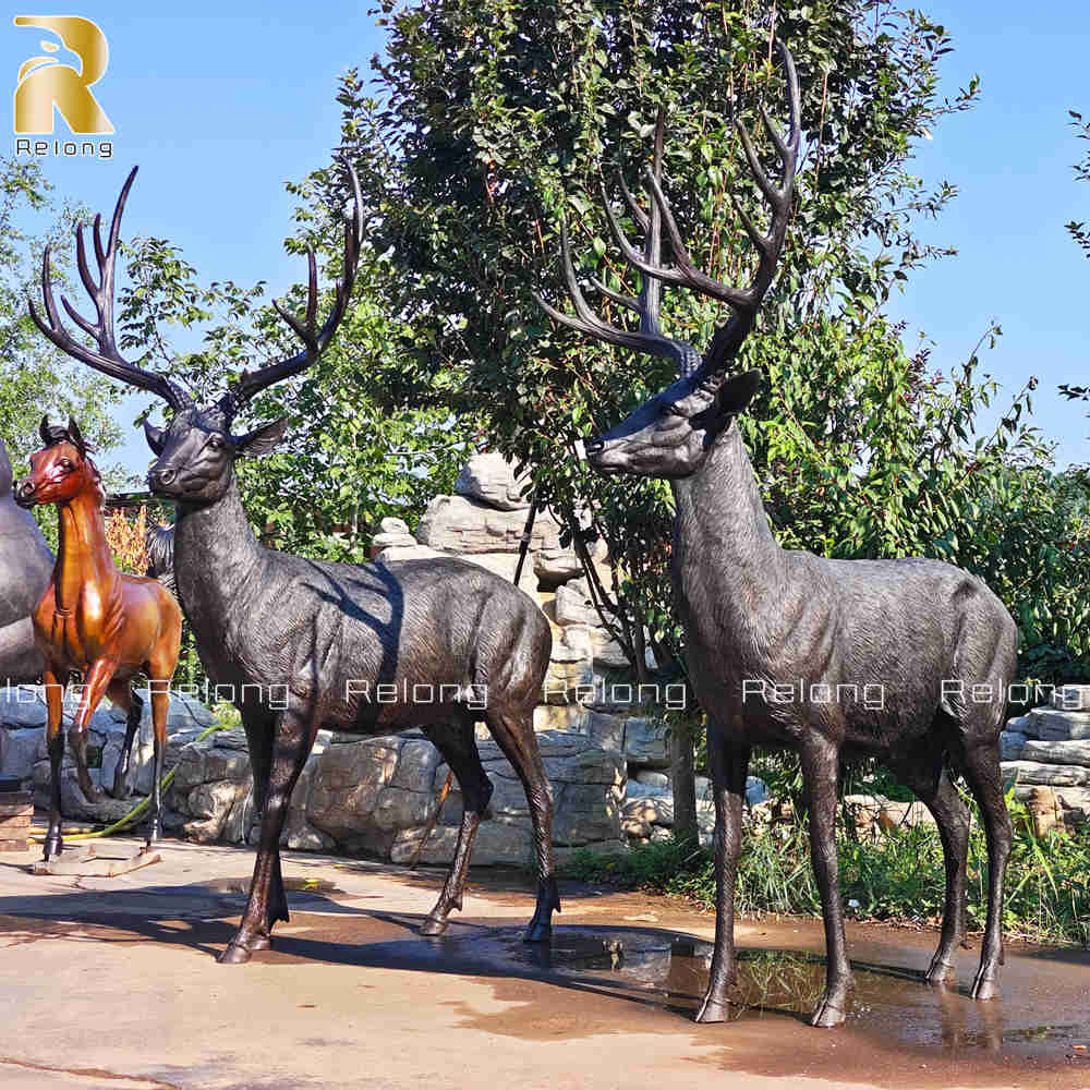 life size red deer sculpture for garden