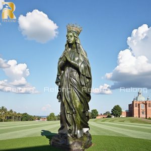 outdoor bronze Praying Virgin Mary statue for church