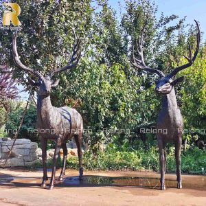 cast bronze red deer sculpture