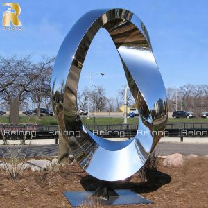 stainless steel mobius strip sculpture for outdoor decor