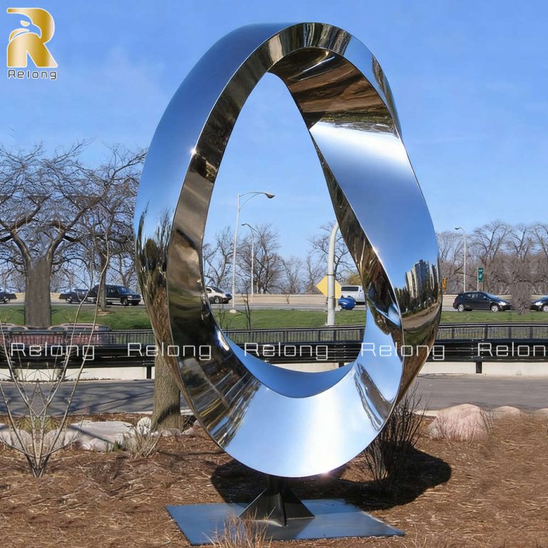 stainless steel mobius strip sculpture for outdoor decor