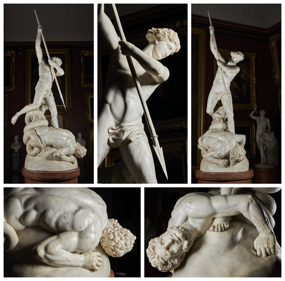 life size marble Saint Michael 
