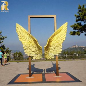 bronze Wings of Mexico sculpture