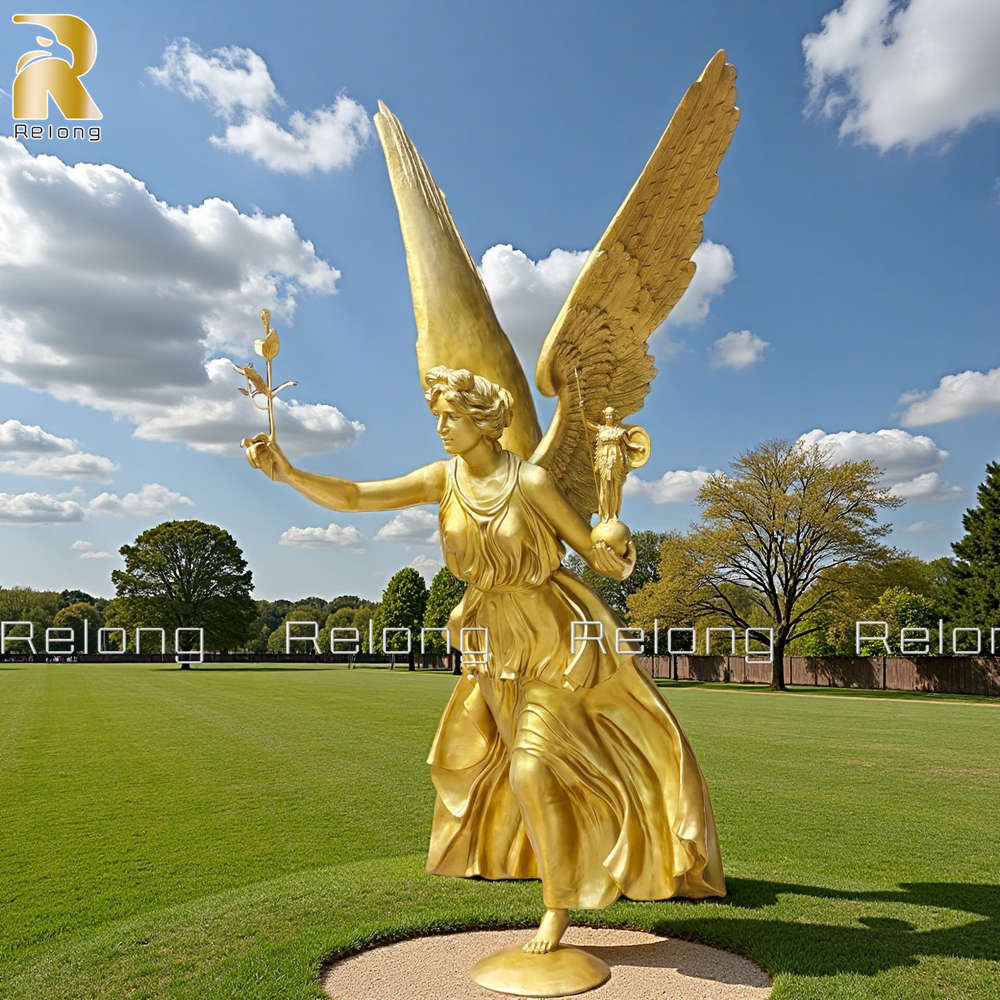 bronze gold angel statue
