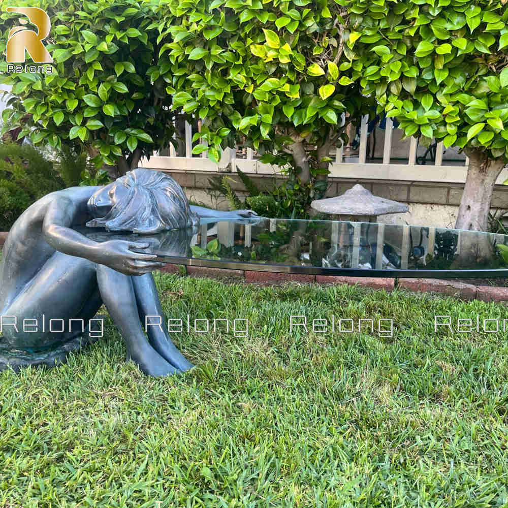 bronze coffee table for garden decor