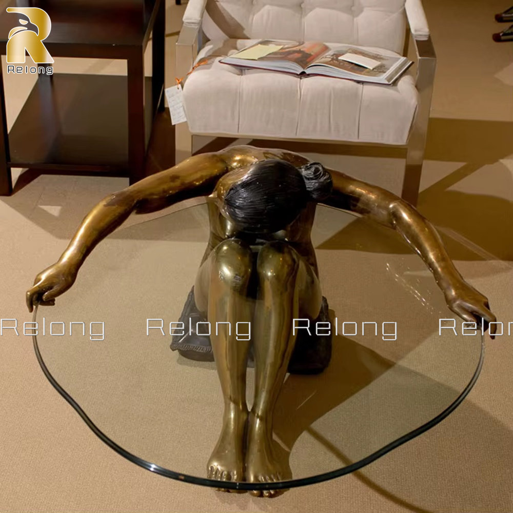 girl sculpture coffee table for living room