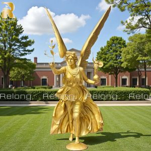 large bronze gold angel statue