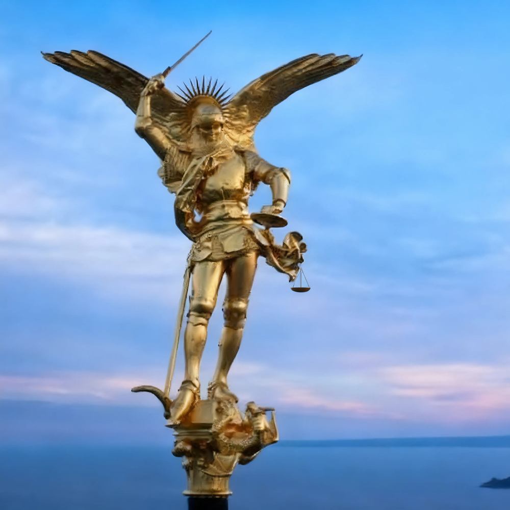 golden Saint Michael Statue