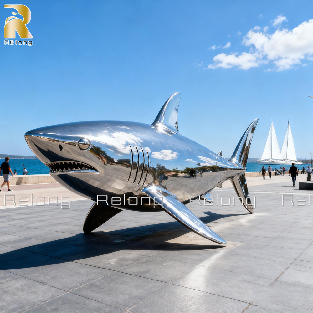 large shark sculpture