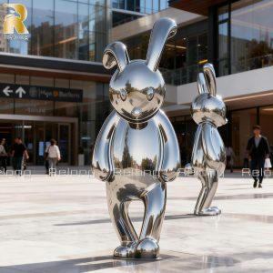 modern polished bunny sculpture