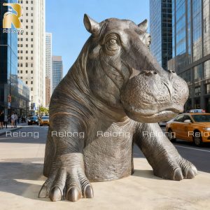 Cast Bronze Hippopotamus statue