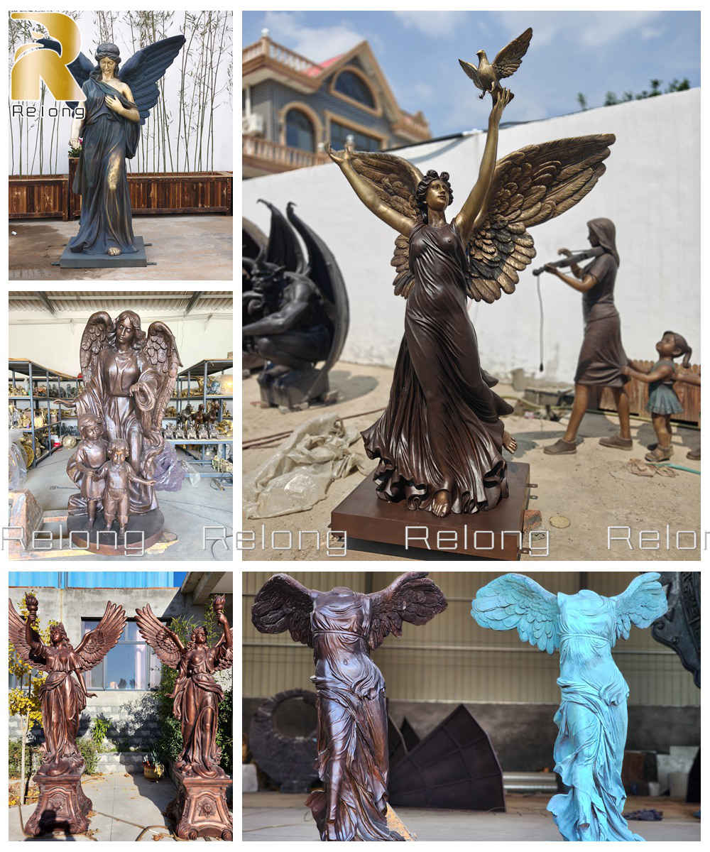  bronze angel sculptures