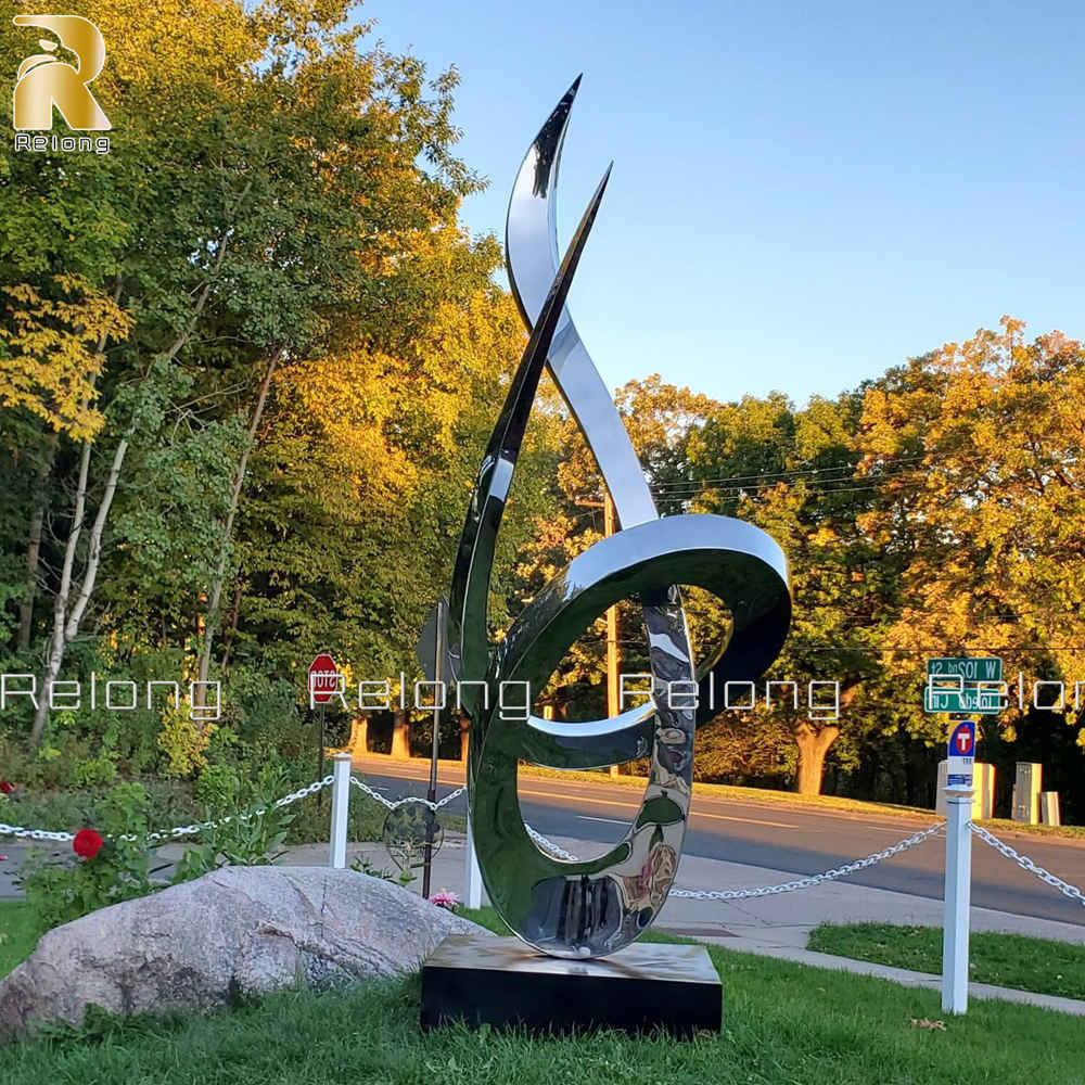 stainless steel abstract sculpture