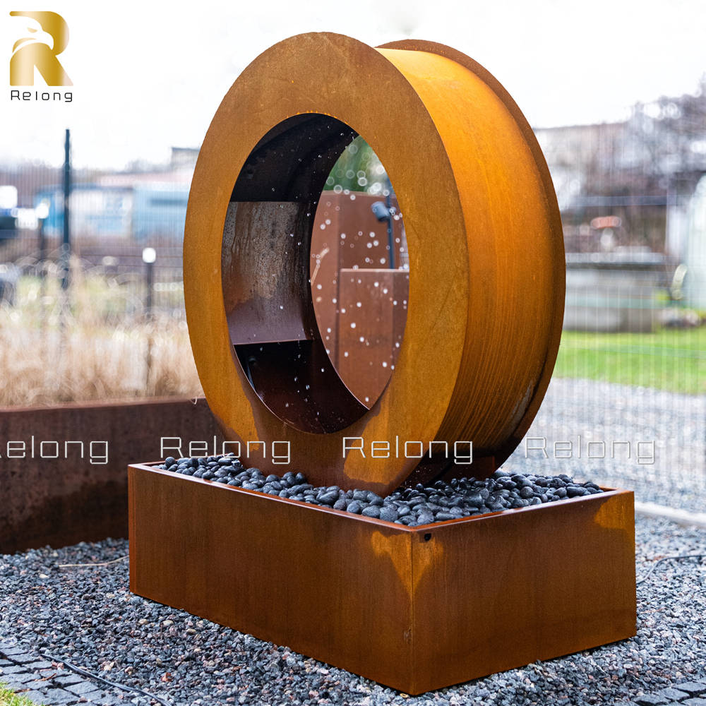 weathering steel fountain