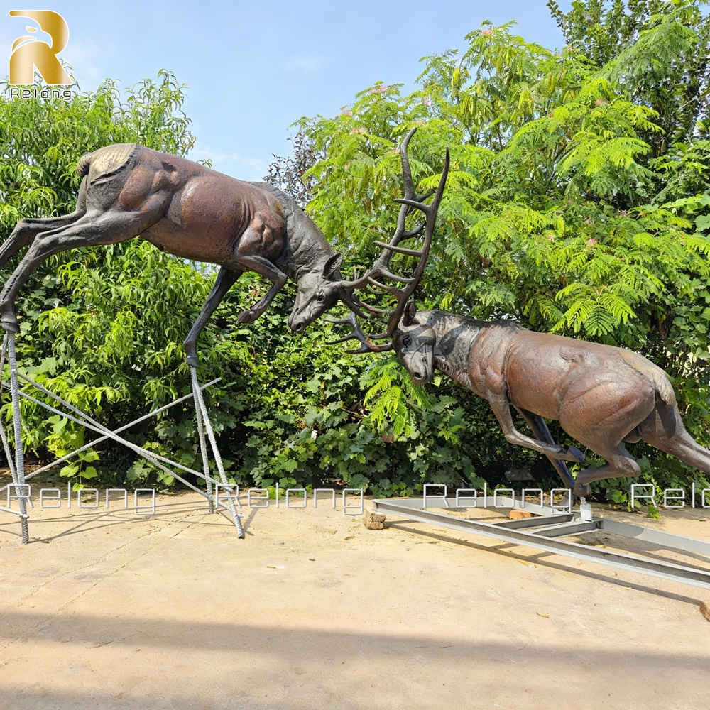 Outdoor Elk Fighting Statue for Sale RBDS-012