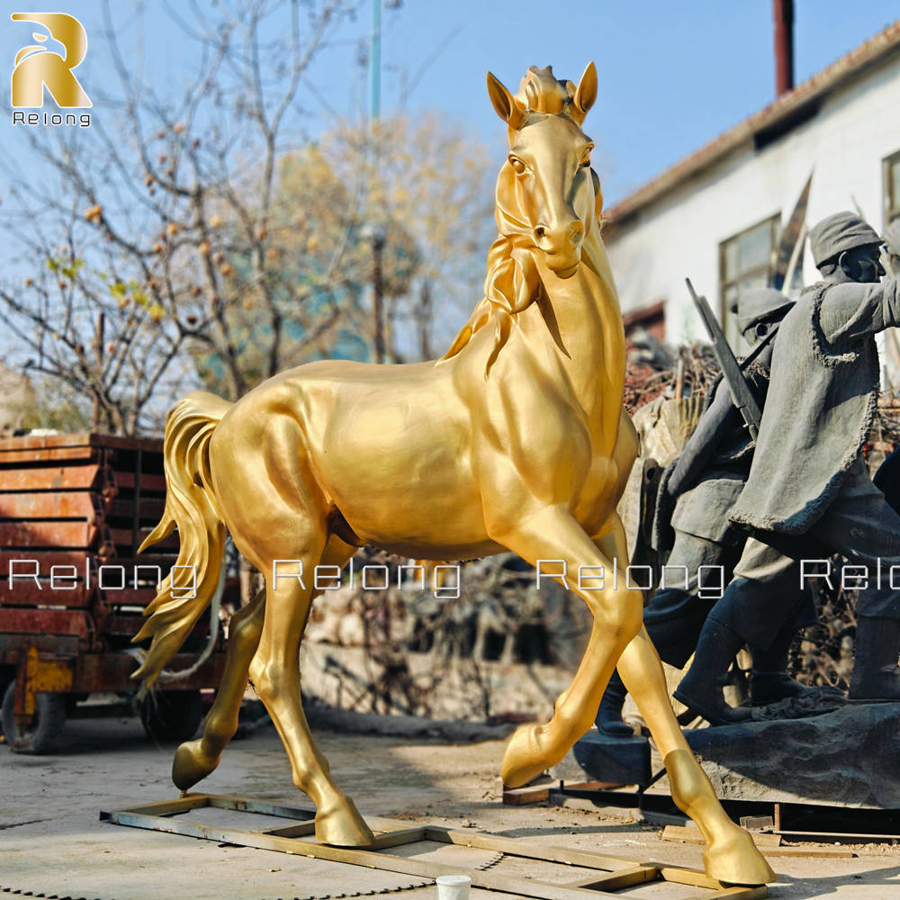 finished horse sculpture