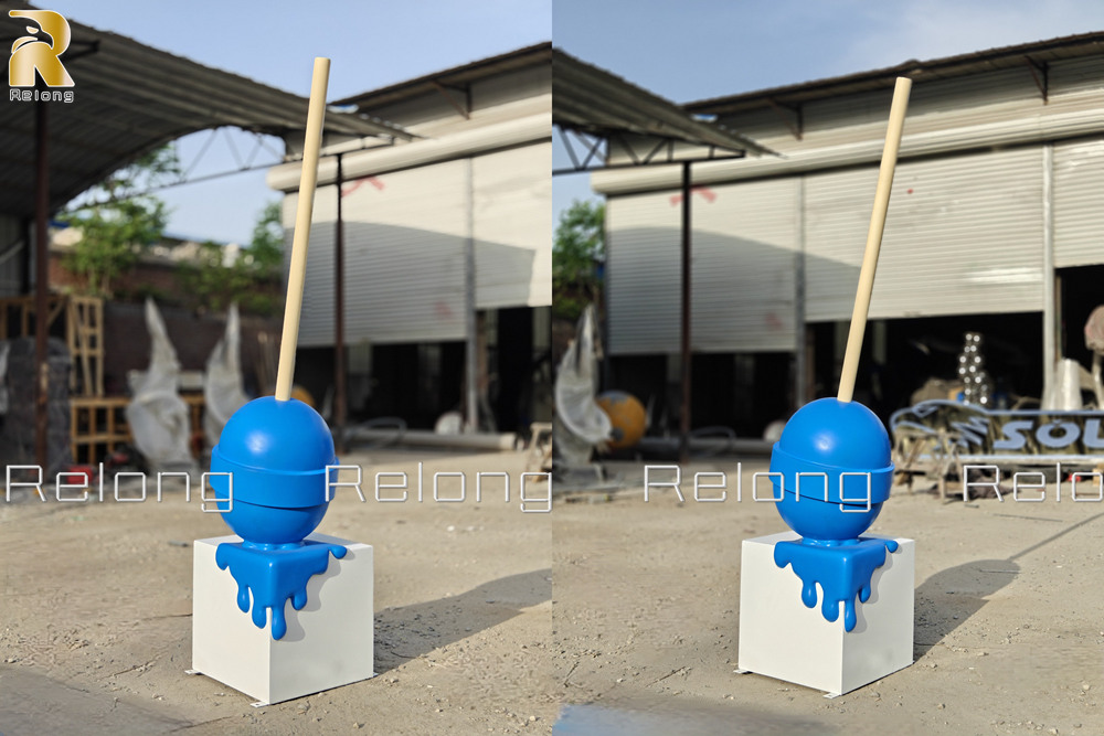 finished melting lollipop sculpture