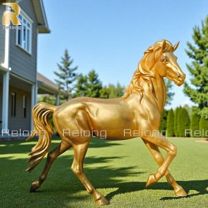 gold horse sculpture