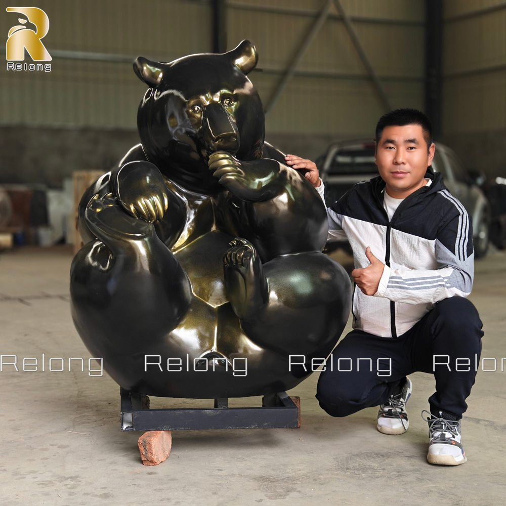 large sitting bear sculpture