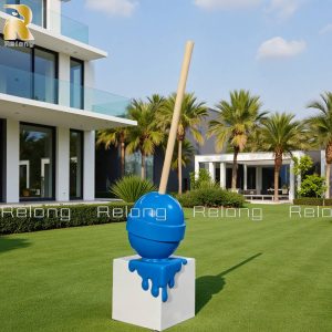 modern melting lollipop sculpture for lawn decor