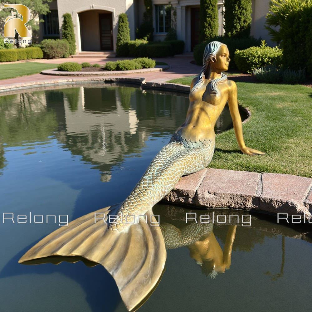 Custom Bronze Sitting Mermaid Statue RBOA-041