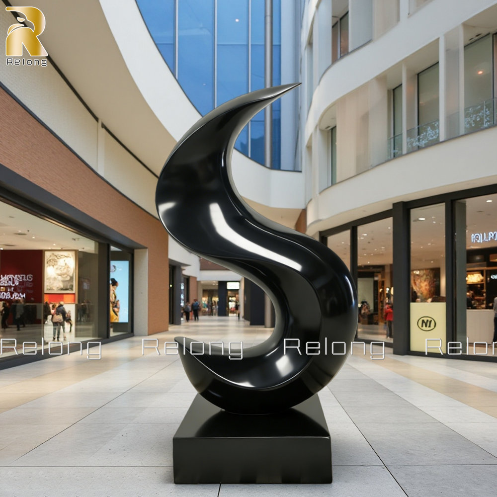black abstract sculpture for modern decor