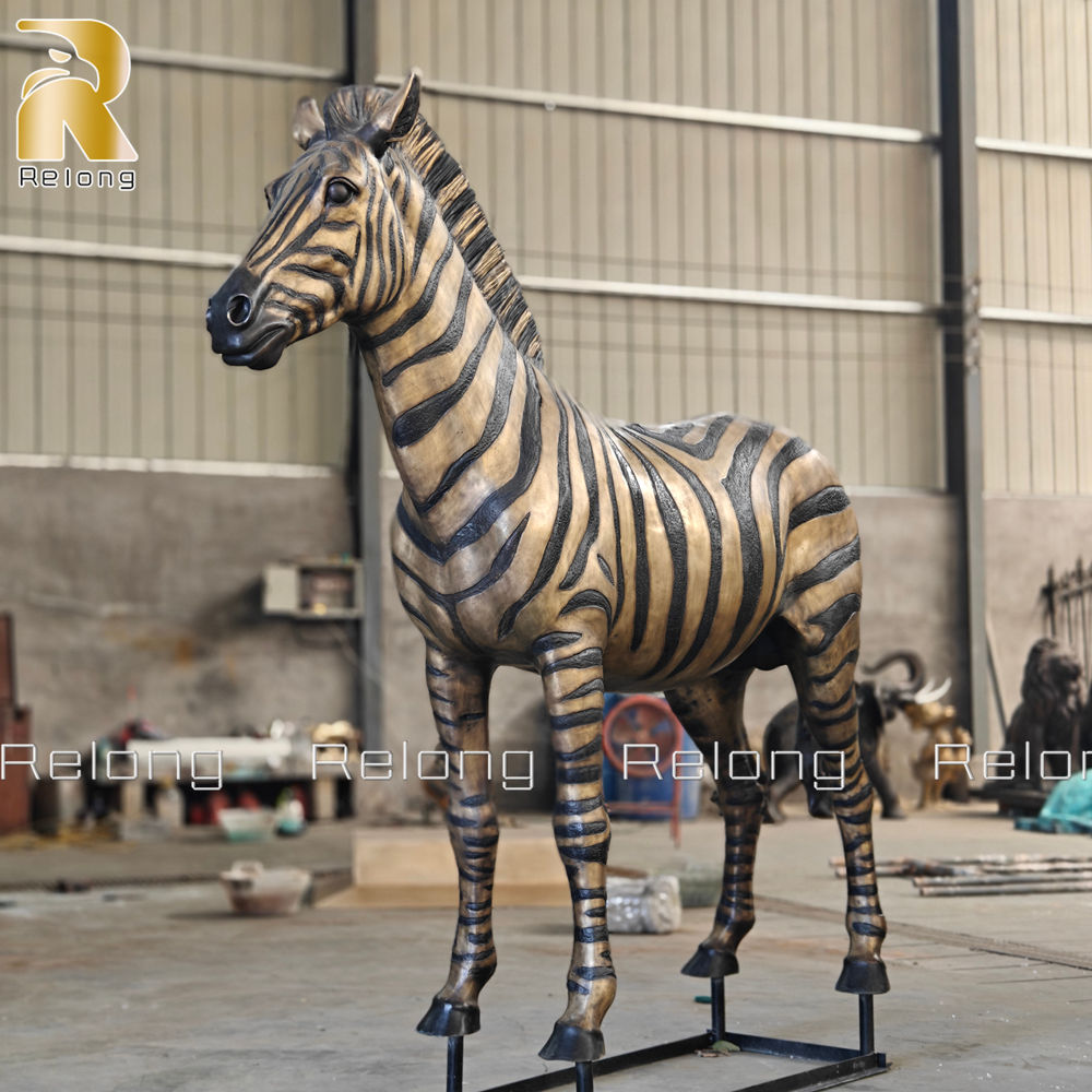 bronze zebra sculpture