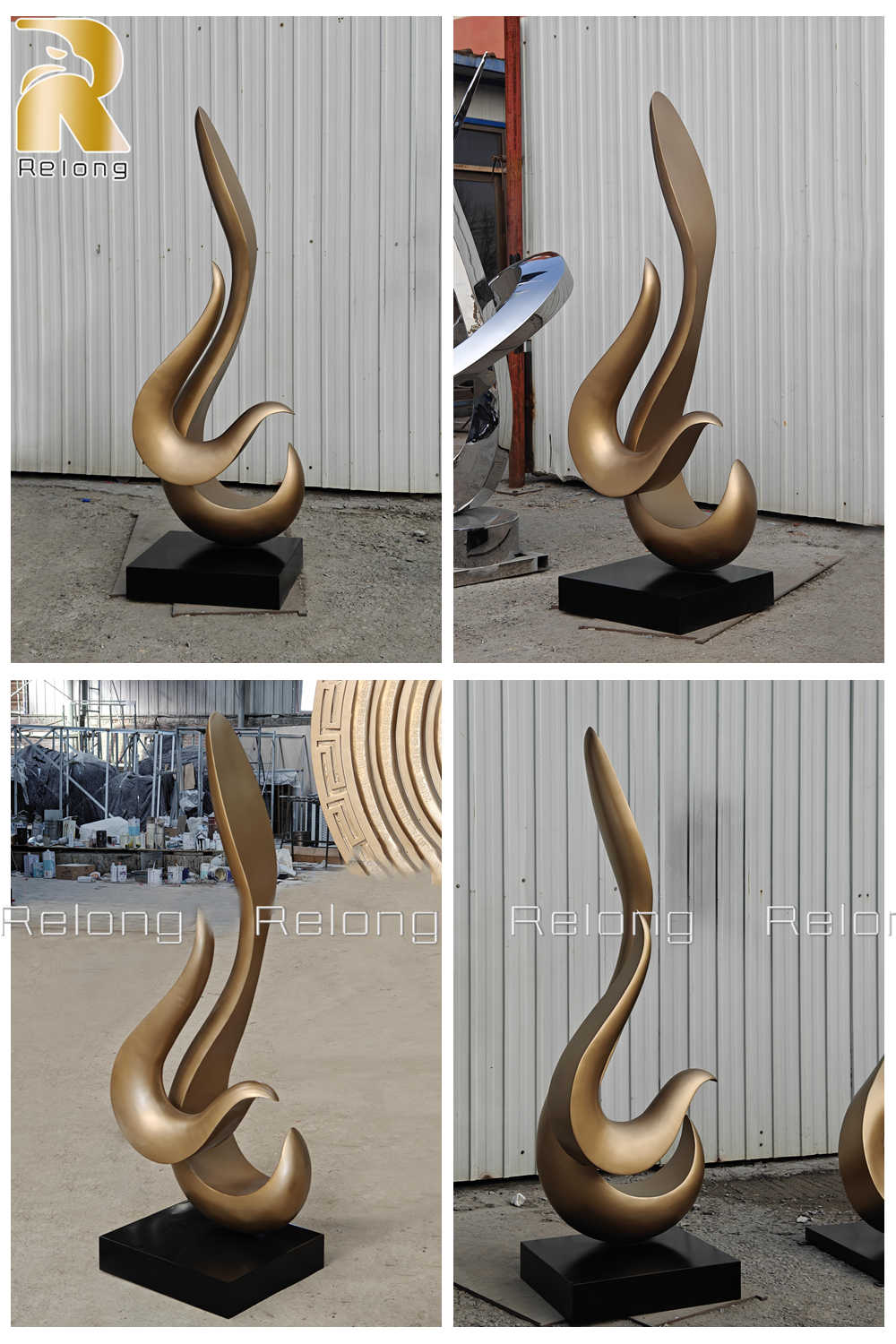 finished gold abstract sculpture