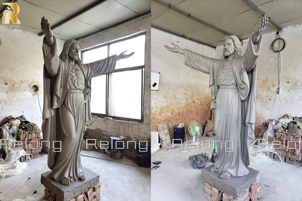 jesus statue clay model