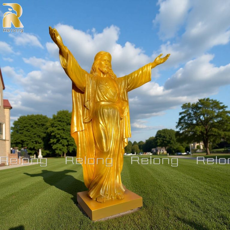 life size golden Jesus statue
