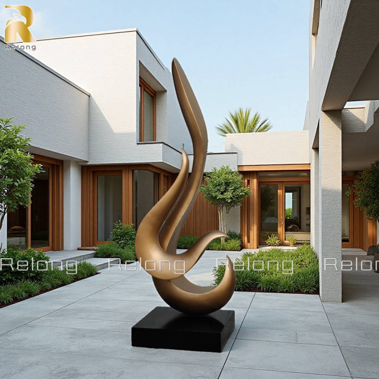 metal gold abstract sculpture