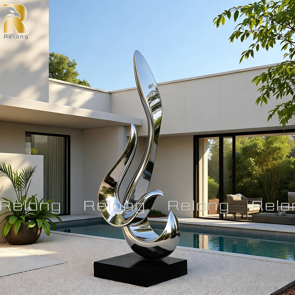 mirror polished abstract sculpture