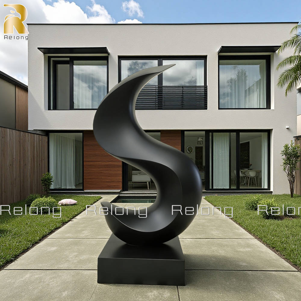 modern black abstract sculpture