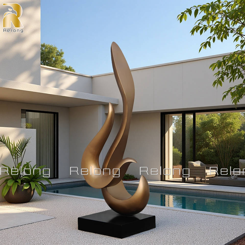 modern gold abstract sculpture