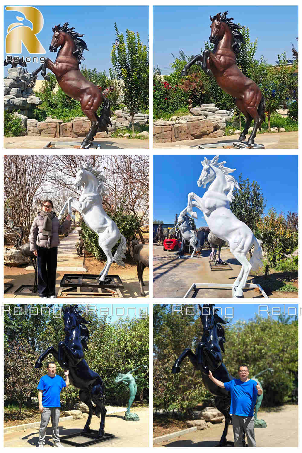 more bronze horse statue with different finish