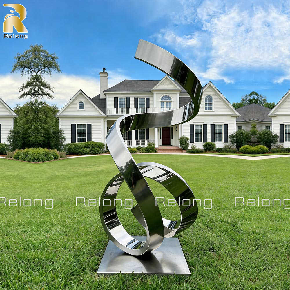 Modern Silver Abstract Sculpture RMAS-023