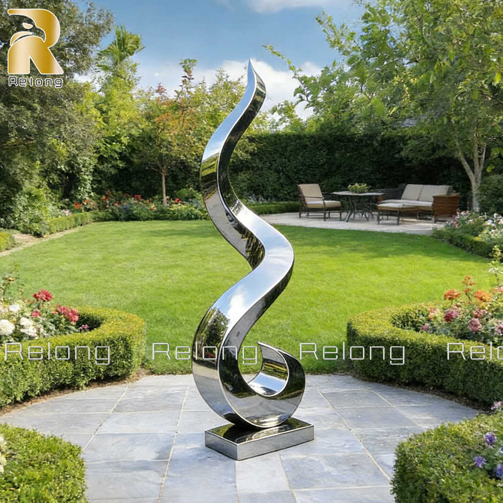 stainless steel spiral sculpture
