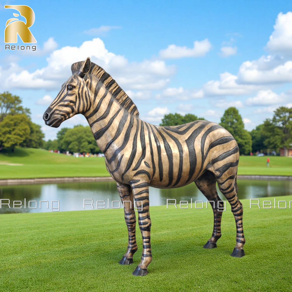 Life Size Bronze Zebra Sculpture RBOA-043