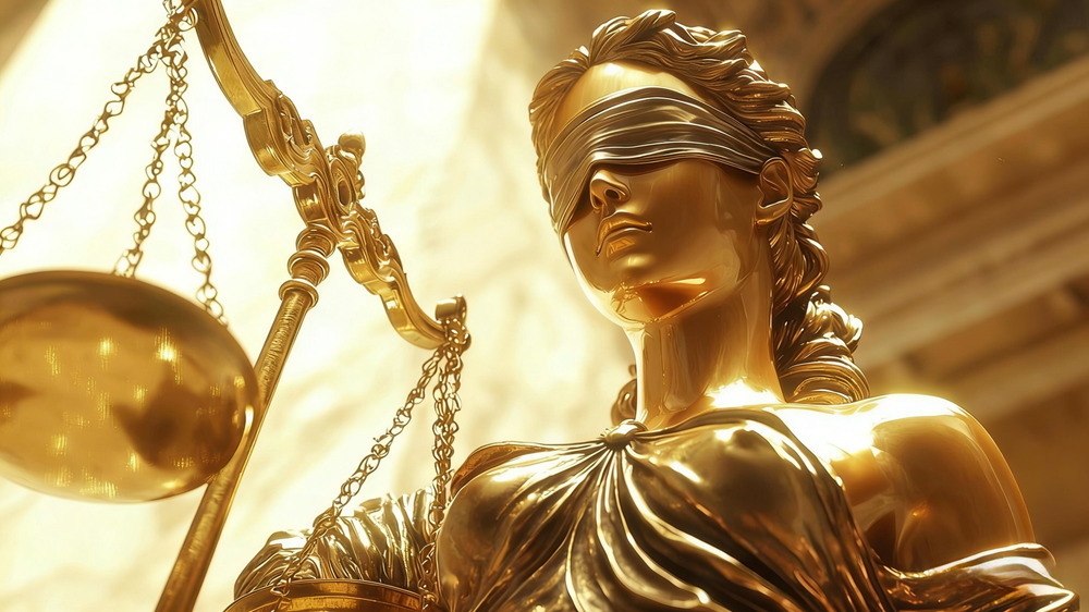 Blindfolded Lady Justice Bronze Statue