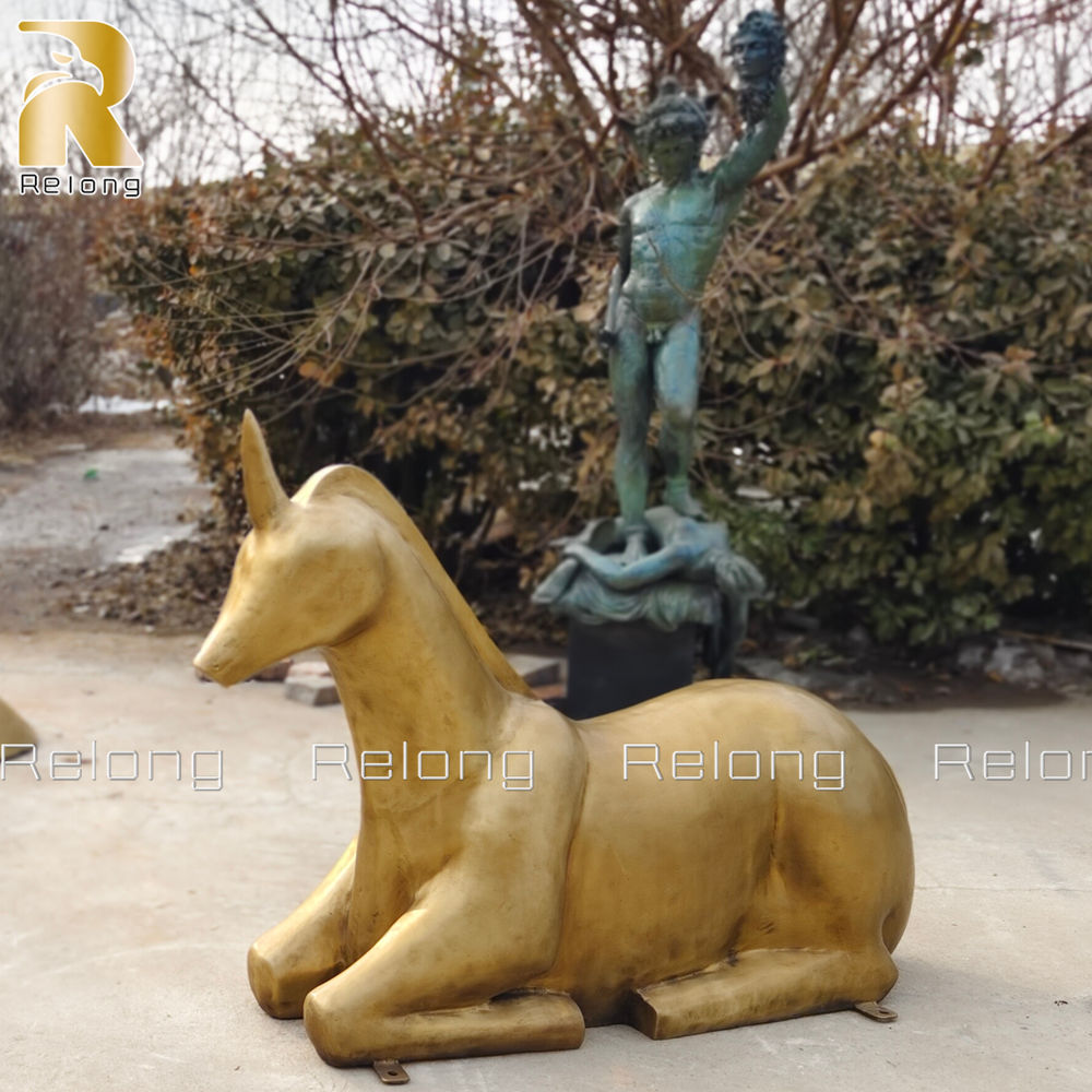 bronze abstract unicorn statue