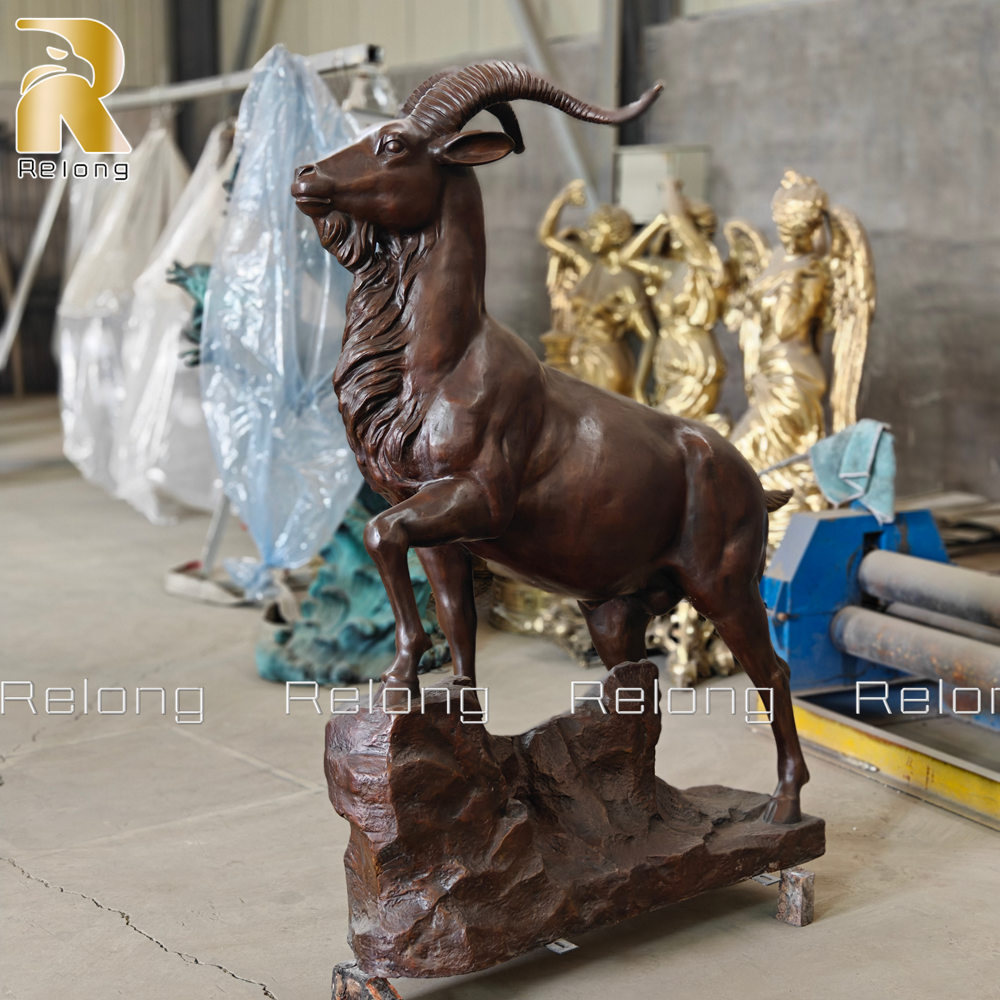 bronze goat sculpture