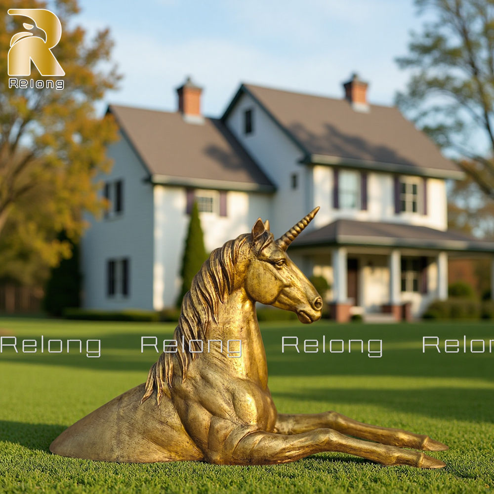 bronze unicorn statue
