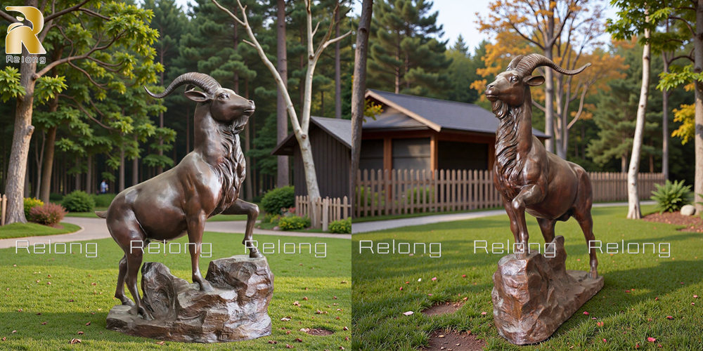 goat sculpture for outdoor home decor