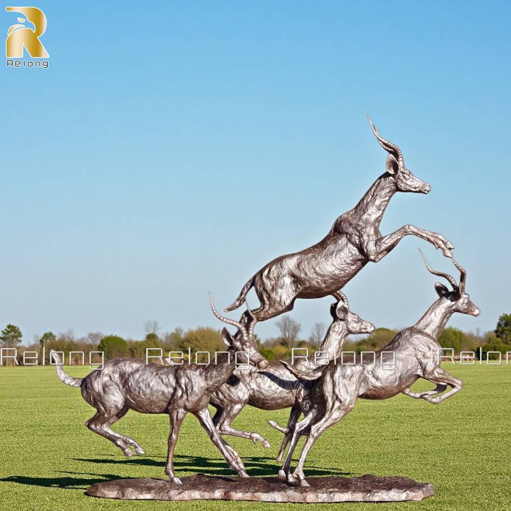 life size bronze antelope