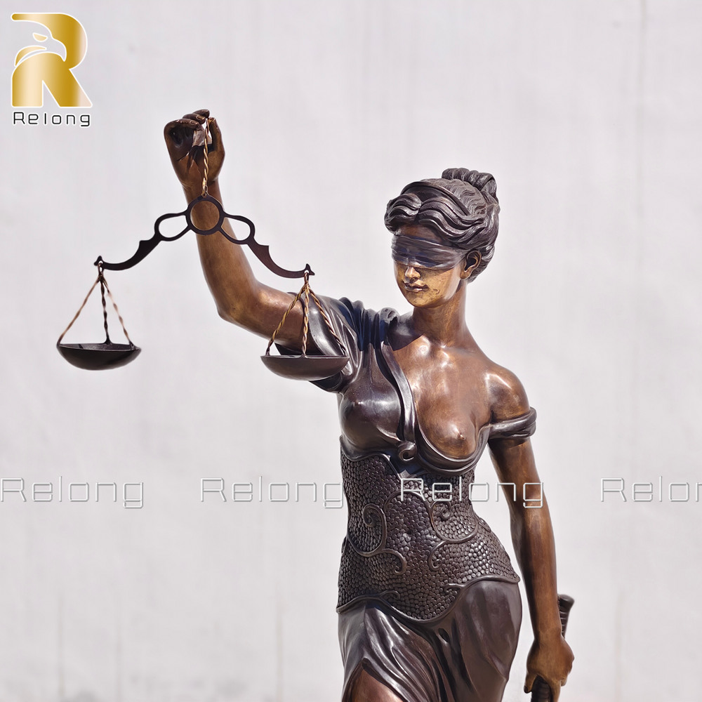 life size bronze lady of justice statue